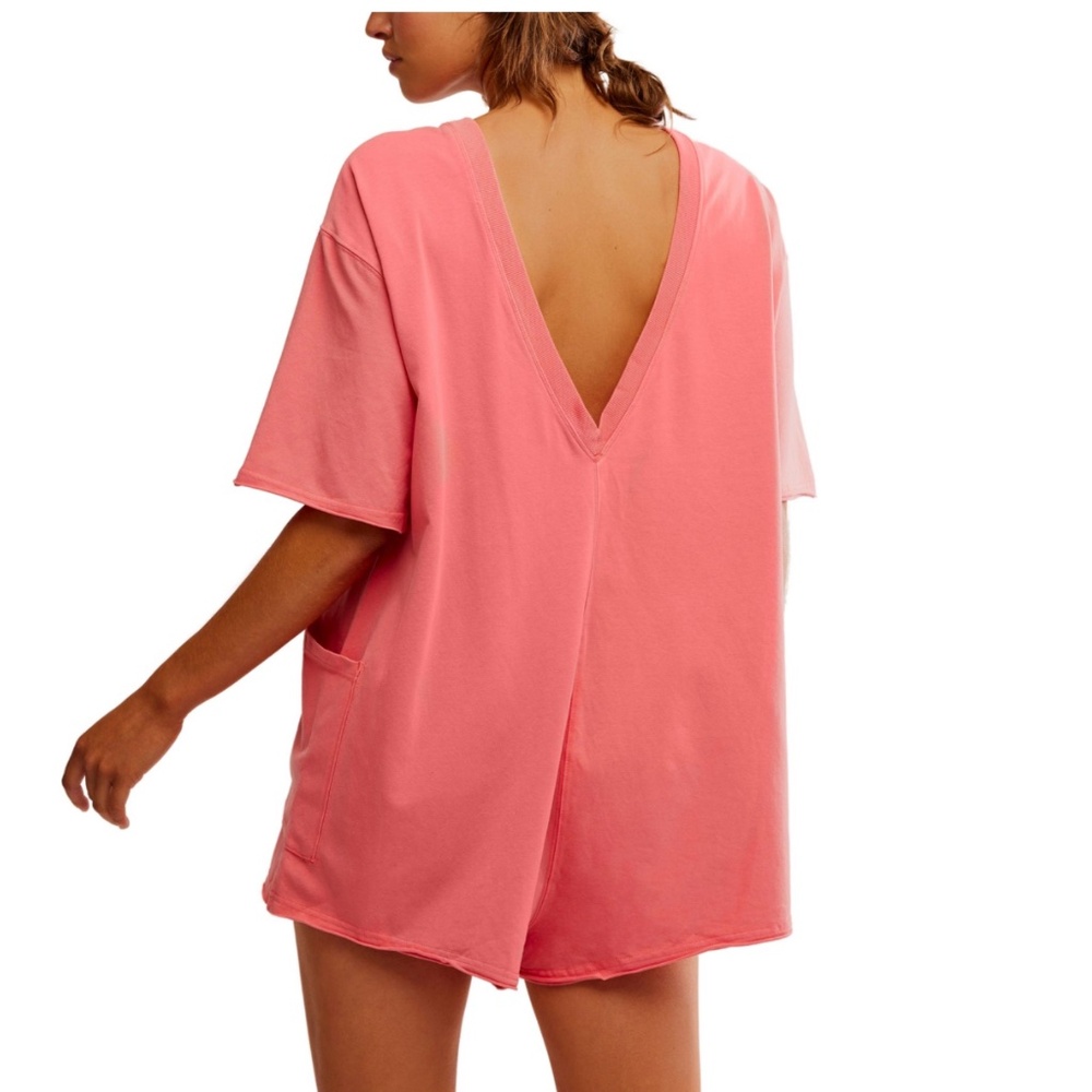 FP Movement by Free People Hot Shot Tee Romper in Hibiscus in various NWT - Picture 6 of 9